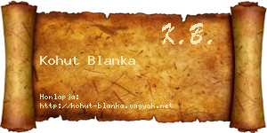 Kohut Blanka névjegykártya
